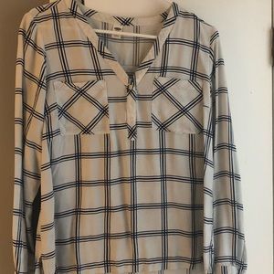 Medium dress shirt- white with blue strips